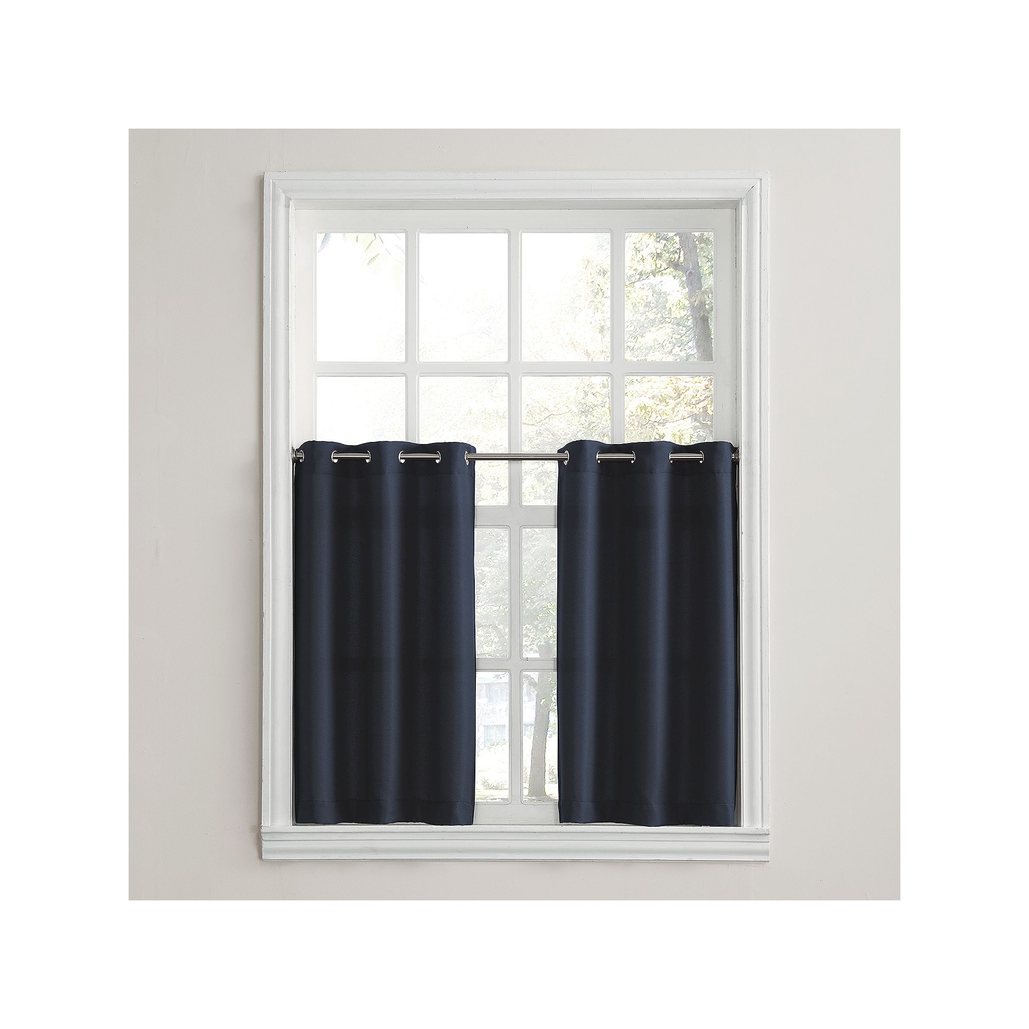 No. 918 Montego Casual Textured Semi-Sheer Grommet Kitchen Curtain Tier Pai