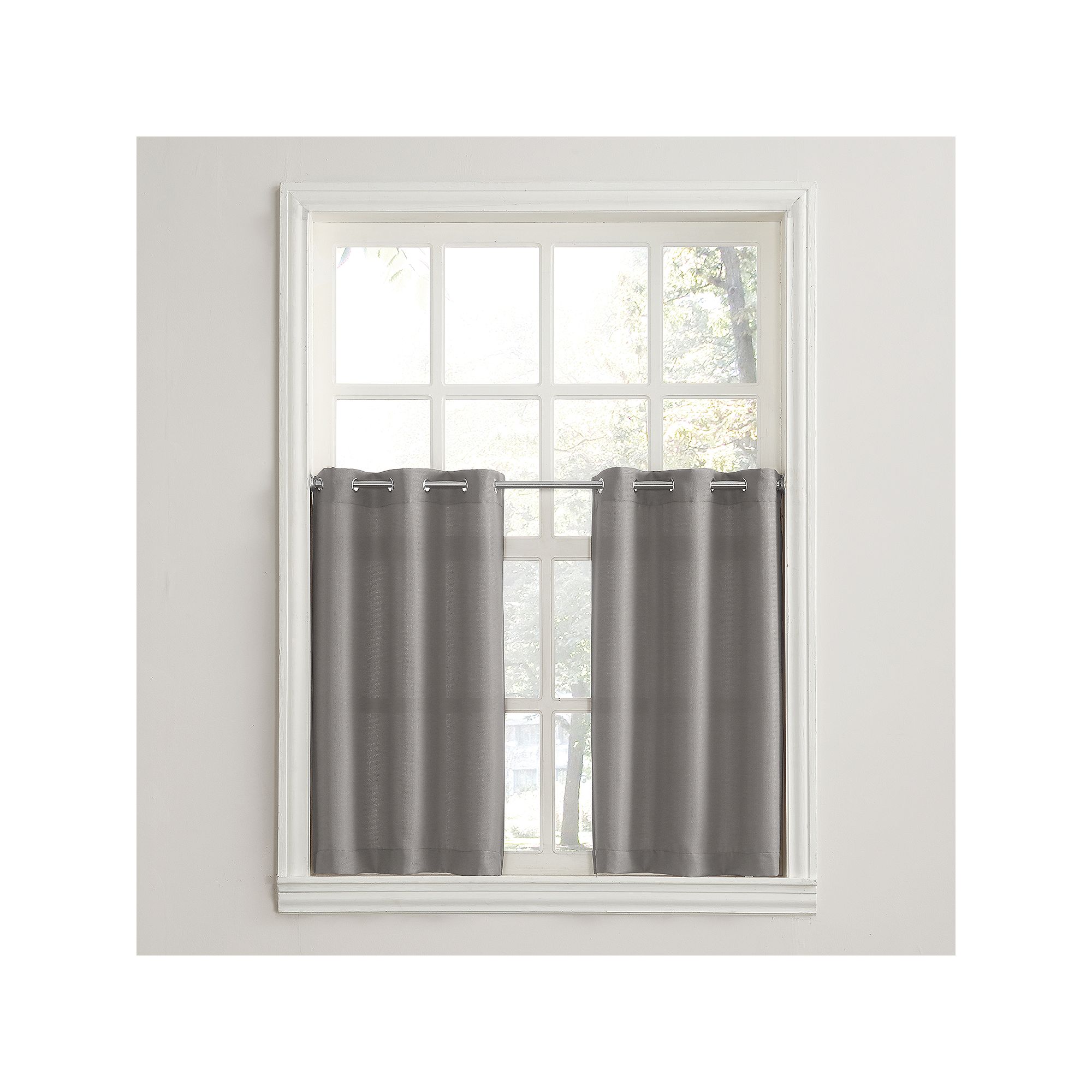 No. 918 Montego Casual Textured Semi-Sheer Grommet Kitchen Curtain Tier Pai