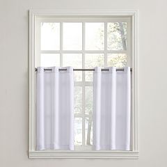 White Apple Picking Three Piece Kitchen Curtains no918 montego 2 pack solid tier curtains