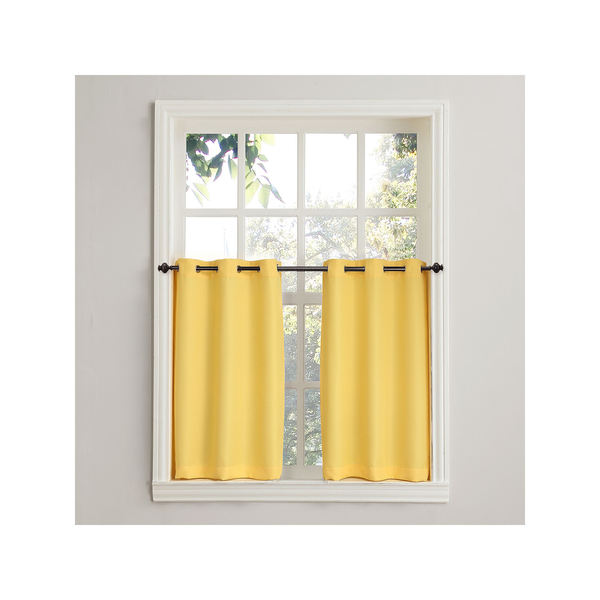 No. 918 Montego Casual Textured Semi-Sheer Grommet Kitchen Curtain Tier Pai