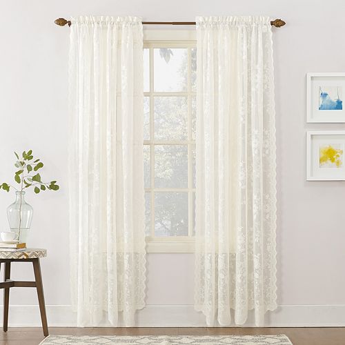 No 918 1Panel Alison Floral Lace Sheer Window Curtain
