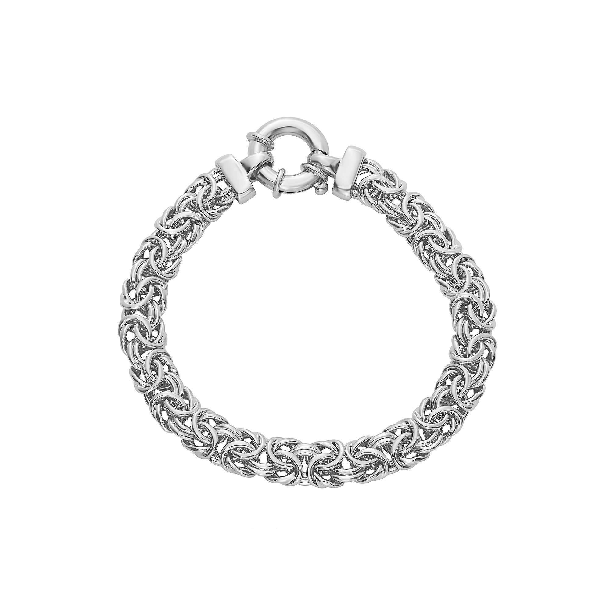 Jordan Blue Sterling Silver 7.5 in. Byzantine Chain Bracelet, Womens, Siz