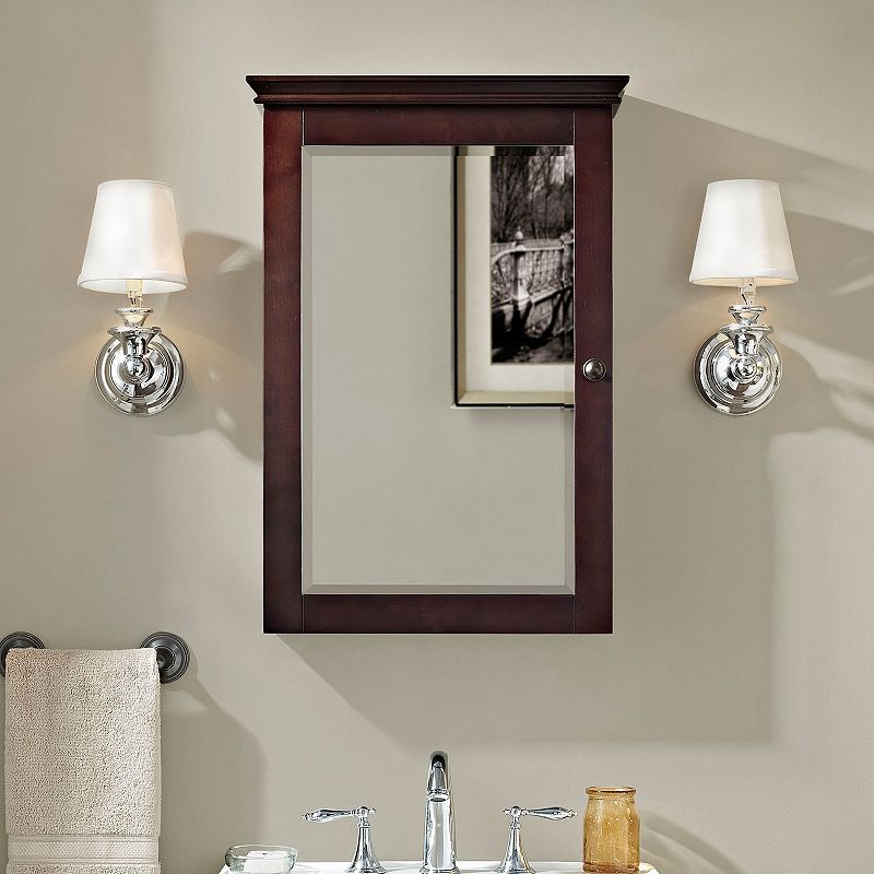 Lydia Mirrored Wall Cabinet, Brown