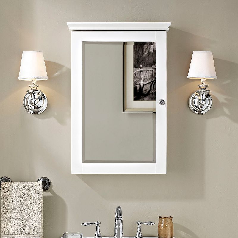 Lydia Mirrored Wall Cabinet, White