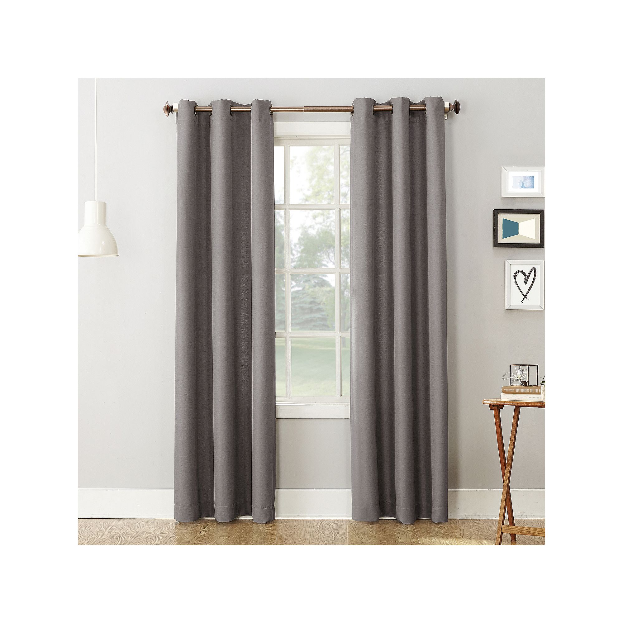 No. 918 1-Panel Montego Casual Textured Grommet Window Curtain, Nickel