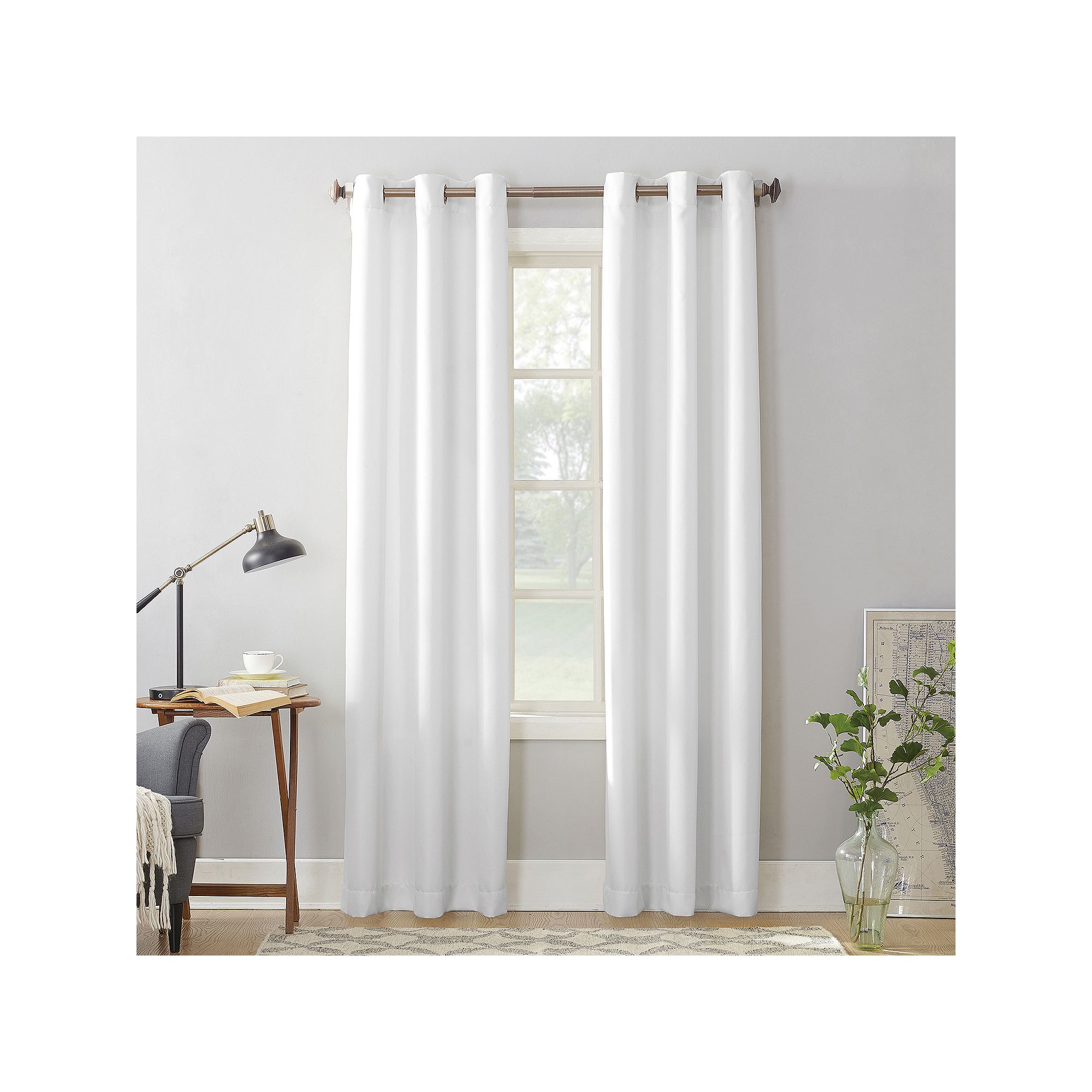 No. 918 1-Panel Montego Casual Textured Grommet Window Curtain, White