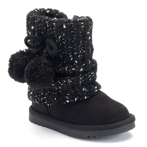 Jumping Beans® Toddler Girls' Sparkly Pom-Pom Boots