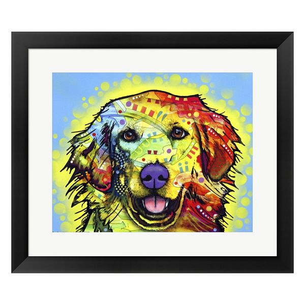 Metaverse Art Golden Retriever Framed Wall Art by Dean Russo