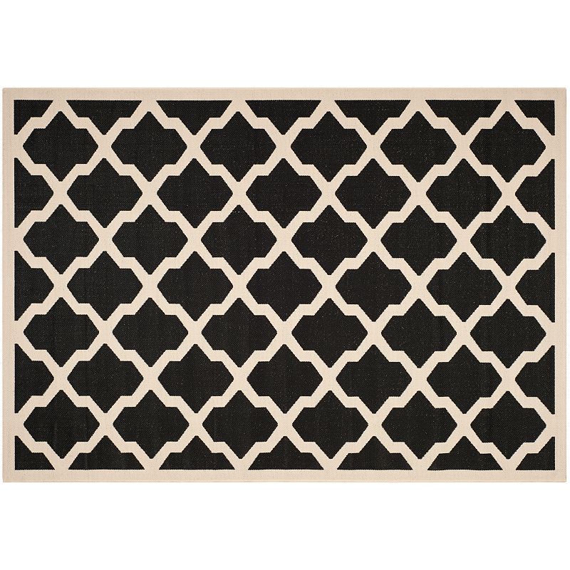 Safavieh Courtyard Moroccan Lattice Indoor Outdoor Rug, Black, 8Ft Sq