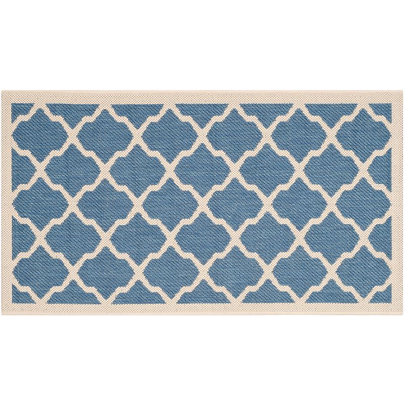 Safavieh Courtyard Moroccan Lattice Indoor Outdoor Rug, Blue, 8Ft Sq