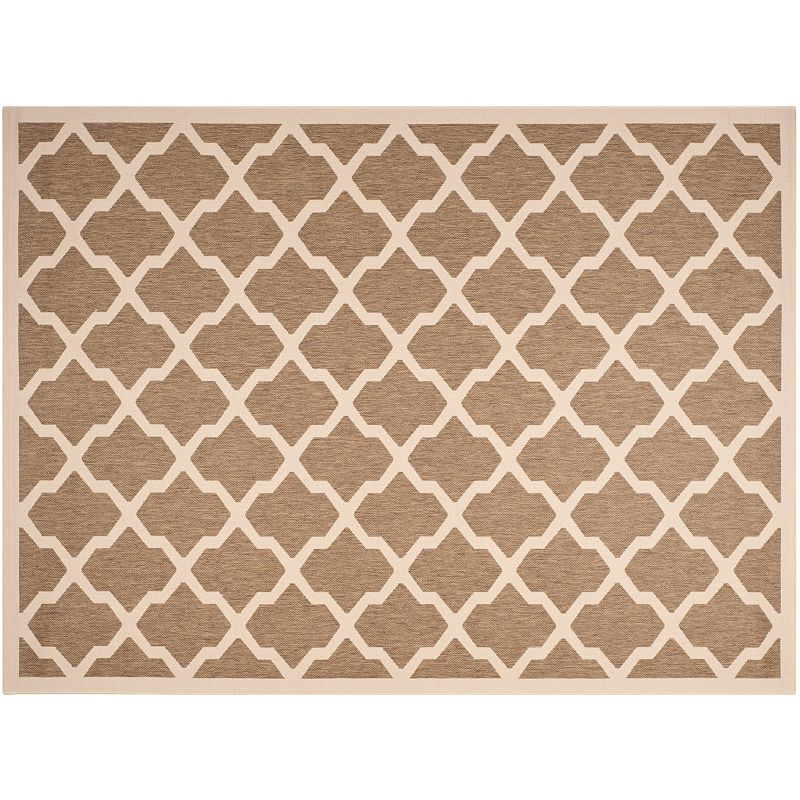 Safavieh Courtyard Moroccan Lattice Indoor Outdoor Rug, Brown, 8X11 Ft