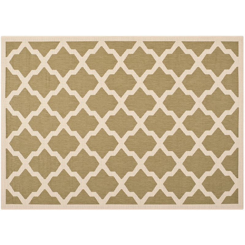 Safavieh Courtyard Moroccan Lattice Indoor Outdoor Rug, Green, 8Ft Rnd
