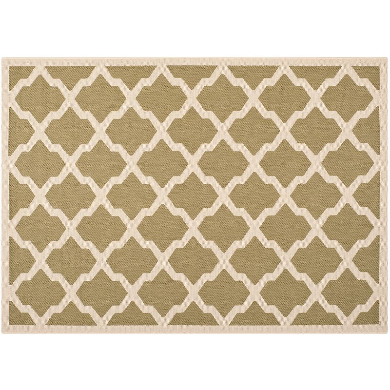 Safavieh Courtyard Moroccan Lattice Indoor Outdoor Rug, Green, 8Ft Rnd