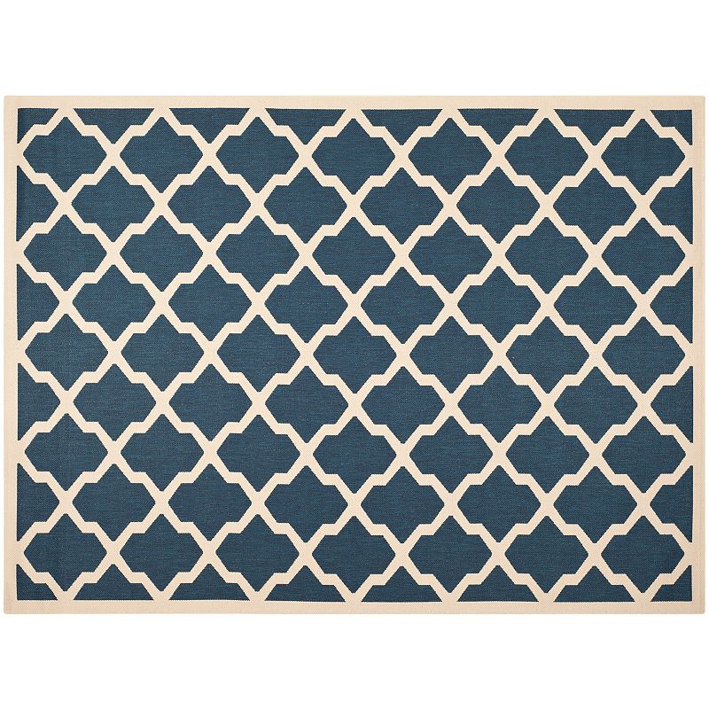 Safavieh Courtyard Moroccan Lattice Indoor Outdoor Rug, Blue, 6.5X9.5 Ft