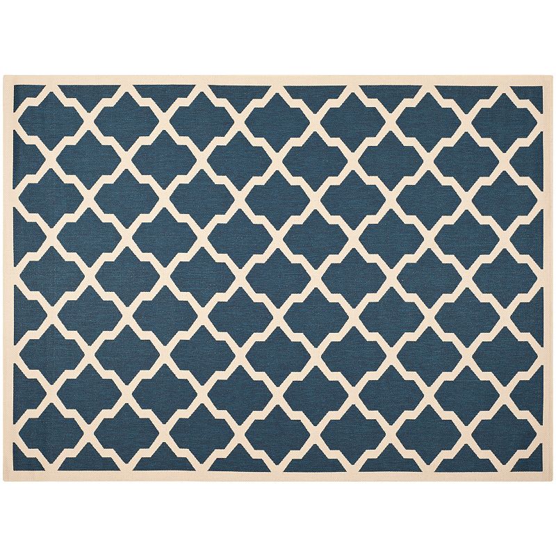 Safavieh Courtyard Moroccan Lattice Indoor Outdoor Rug, Blue, 6.5X9.5 Ft