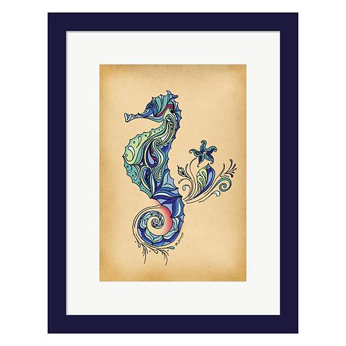 Metaverse Art Seahorse Framed Wall Art
