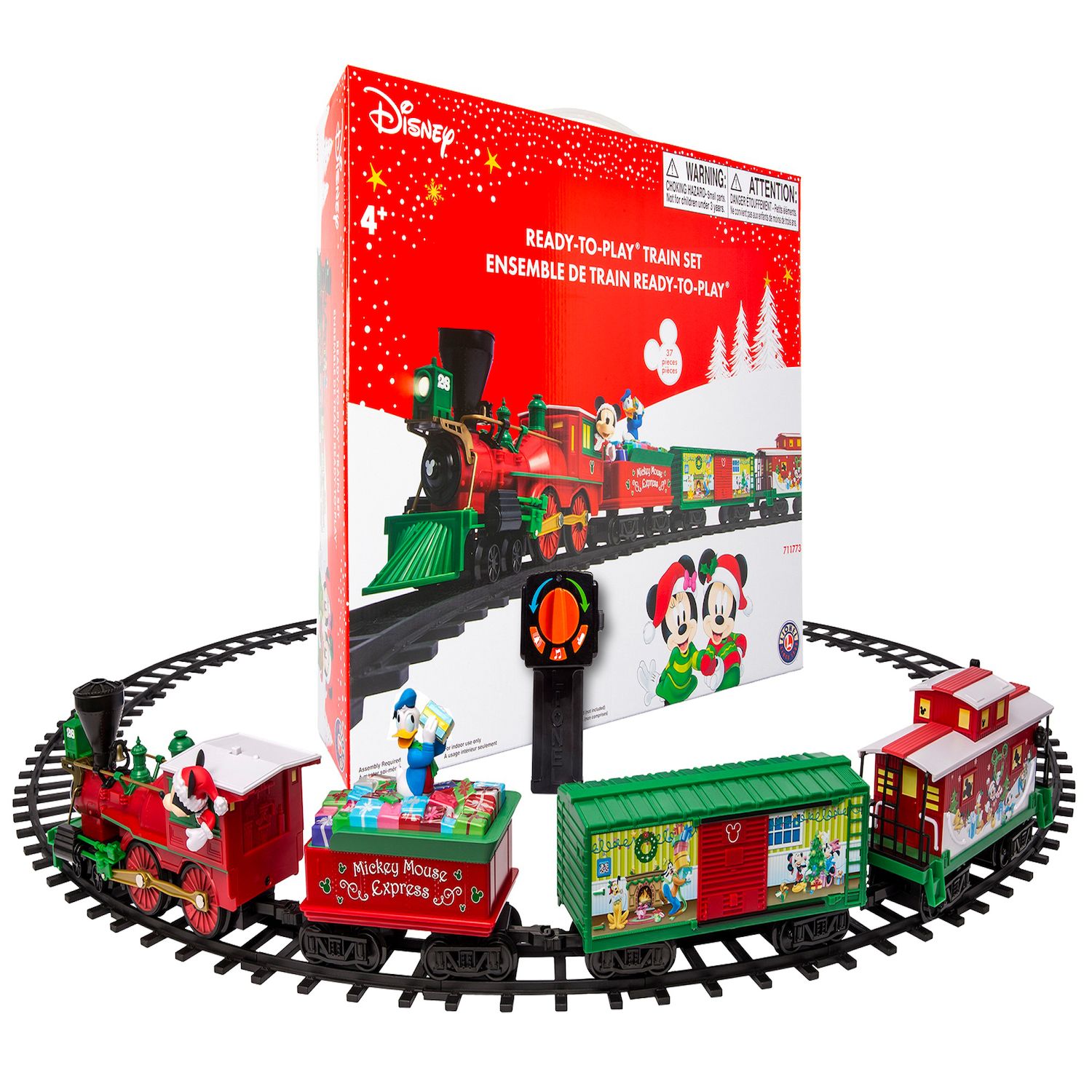 mickey mouse christmas train set