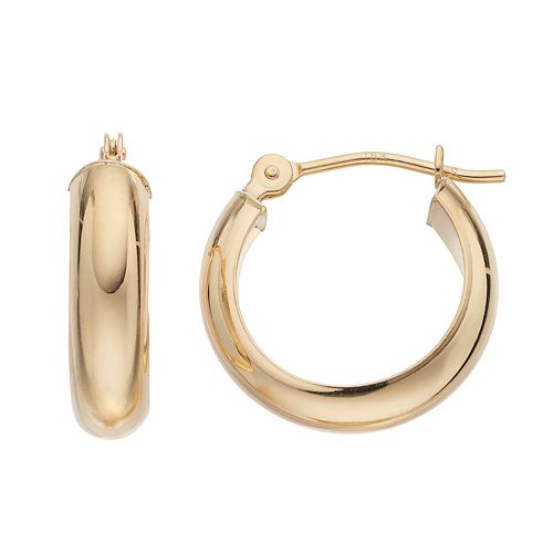 18k Gold Polished Hoop Earrings