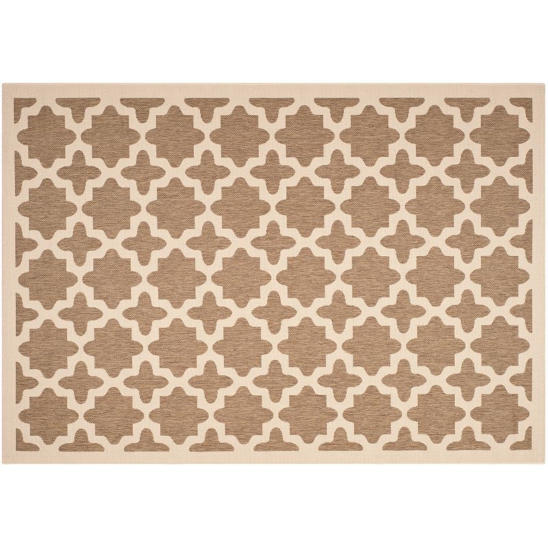 Safavieh Courtyard Fret Indoor Outdoor Rug, Brown, 6.5X9.5 Ft