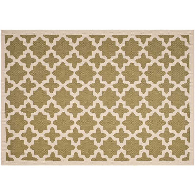 Safavieh Courtyard Fret Indoor Outdoor Rug, Green, 8X11 Ft