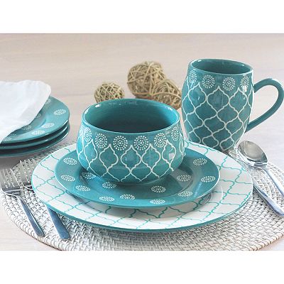 Chalice and online Plate Set - Teal Drips - 913