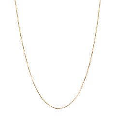18k Gold Box Chain Necklace 18 in. by