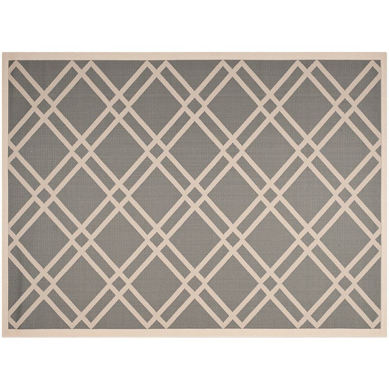 Safavieh Courtyard Lattice Indoor Outdoor Rug, Grey, 8Ft Sq