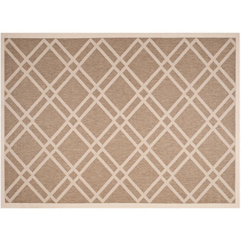 Safavieh Courtyard Lattice Indoor Outdoor Rug, Brown, 6.5X9.5 Ft