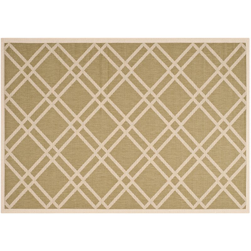 Safavieh Courtyard Lattice Indoor Outdoor Rug, Green, 8Ft Rnd