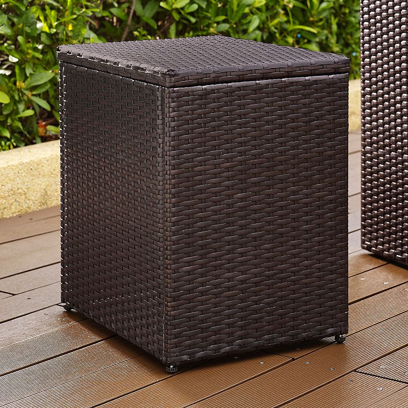 Palm Harbor Faux Wicker End Table, Brown