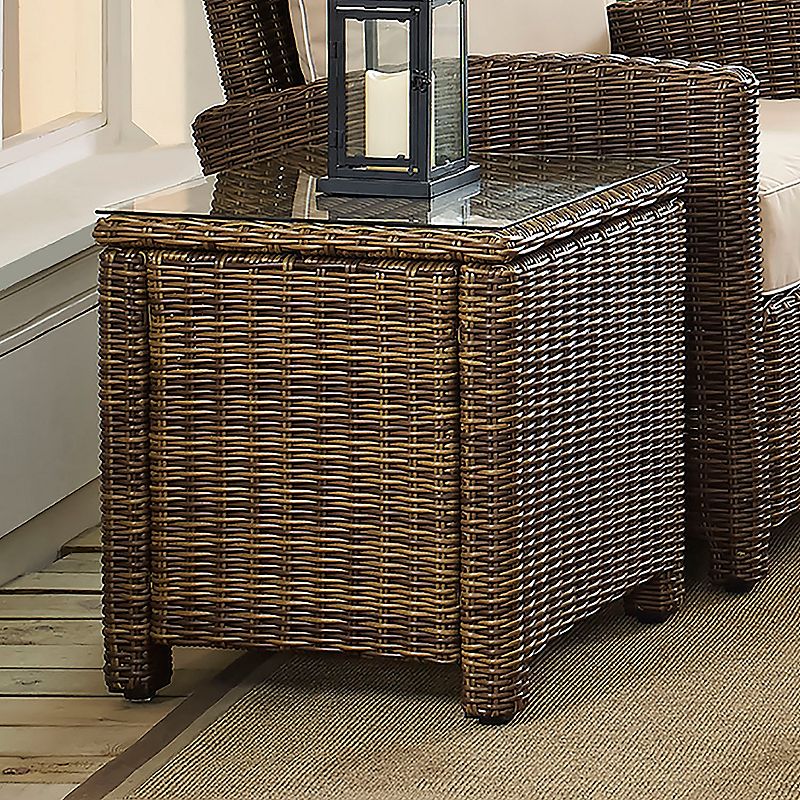 38121368 Bradenton Faux Wicker End Table, Brown sku 38121368