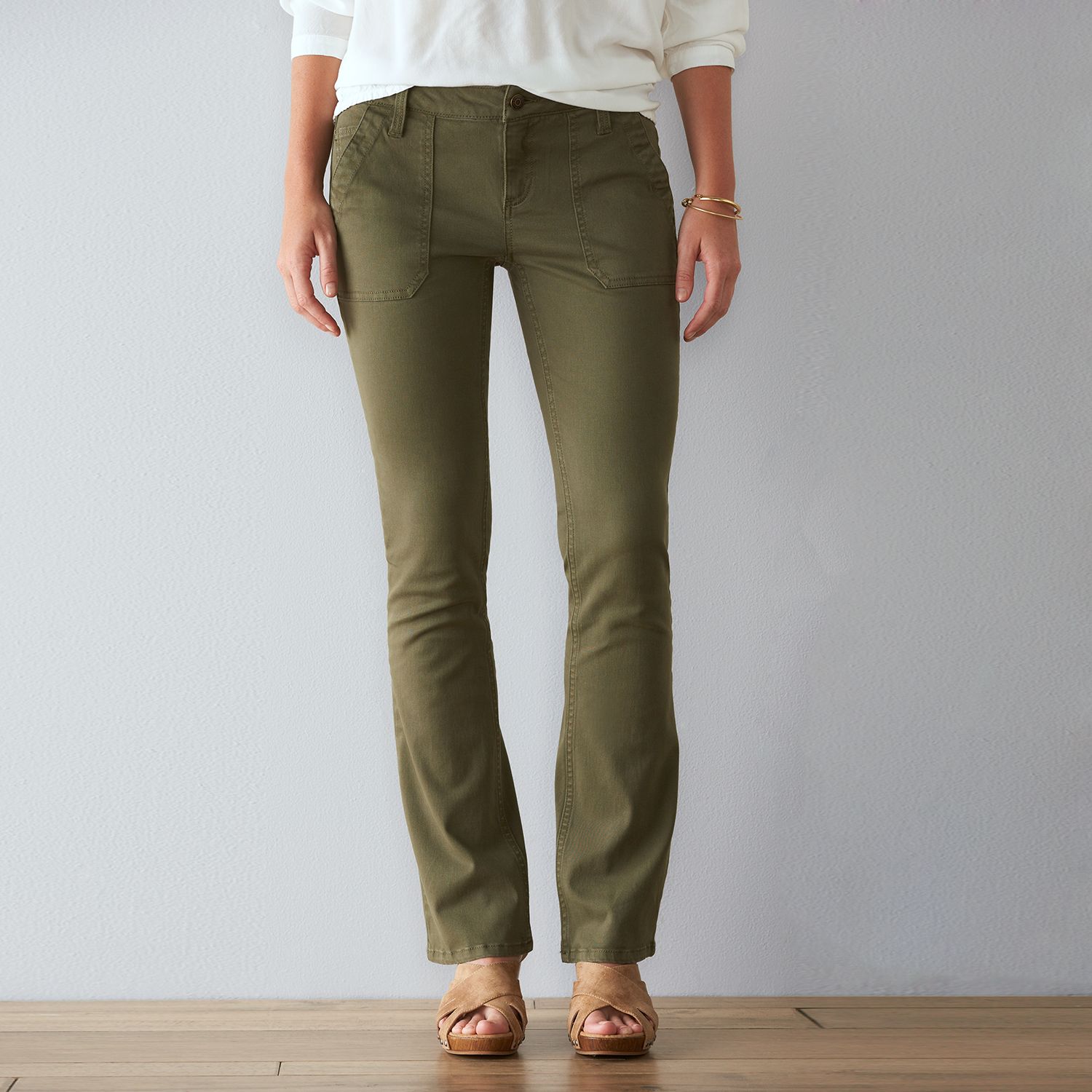 slim bootcut chinos