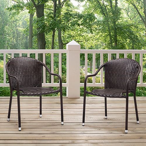 Palm Harbor Outdoor Wicker Stackable Chair 2-piece Set