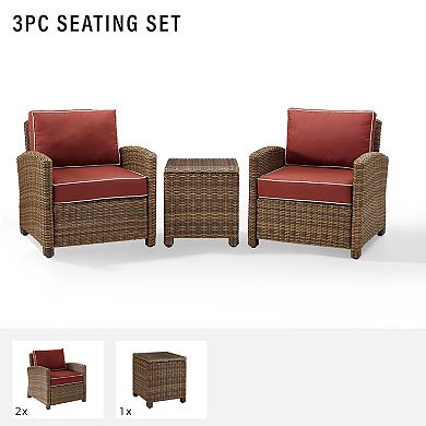 Crosley Bradenton Outdoor Wicker Conversation 3-piece Set
