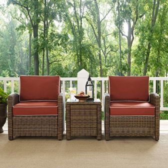 Crosley Bradenton Outdoor Wicker Conversation 3 pc Set
