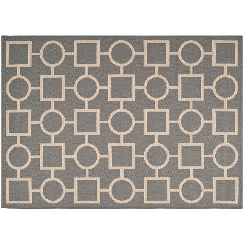 Safavieh Courtyard Geometry Indoor Outdoor Rug, Grey, 2.5X5 Ft