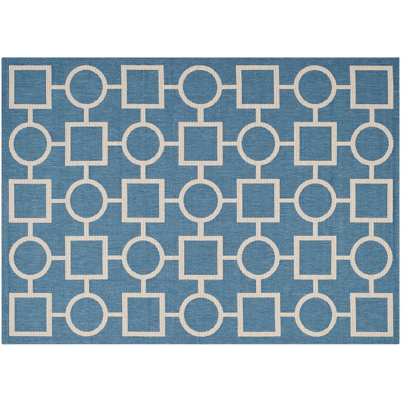 Safavieh Courtyard Geometry Indoor Outdoor Rug, Blue, 2X6.5 Ft