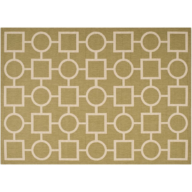 Safavieh Courtyard Geometry Indoor Outdoor Rug, Green, 8X11 Ft