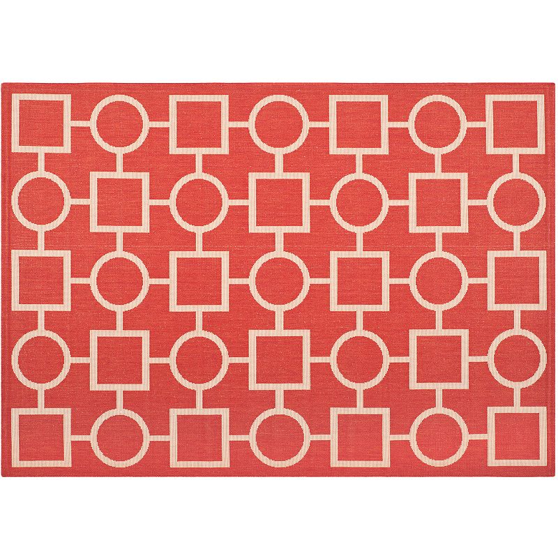 Safavieh Courtyard Geometry Indoor Outdoor Rug, Red