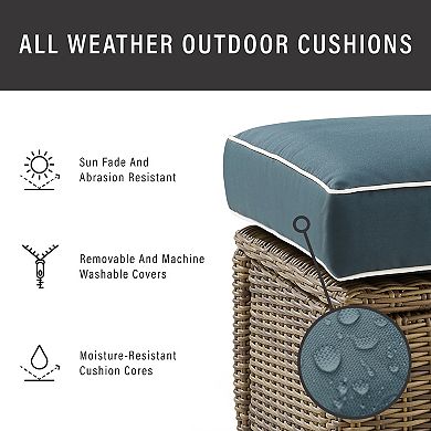 Crosley Bradenton Outdoor Wicker Sofa Conversation 5-piece Set