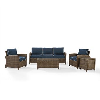 Crosley Bradenton Outdoor Wicker Sofa Conversation 5 pc Set