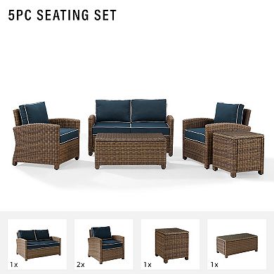 Crosley Bradenton Wicker Outdoor Conversation 5-piece Set
