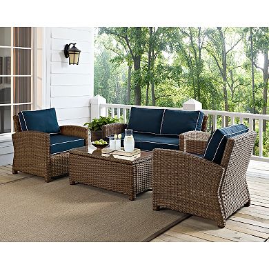 Crosley Bradenton Faux Wicker 4-piece Chairs, Loveseat, & Table Set