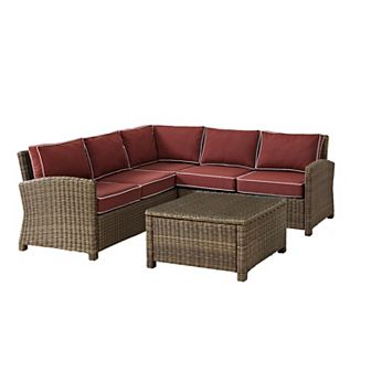 Crosley Bradenton Faux Wicker Seating 4 pc Set