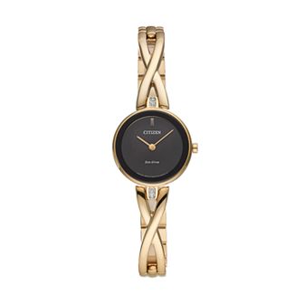 Citizen Eco-Drive Women's Silhouette Crystal Stainless Steel Half-Bangle Watch - EX1422-54E