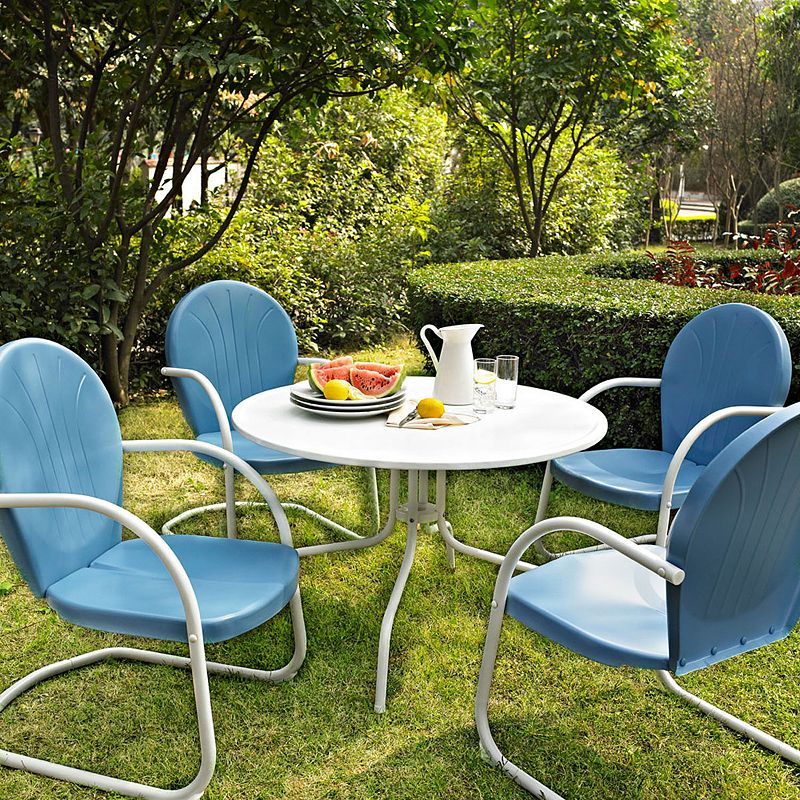 Griffith Metal Outdoor Dining 5-piece Set, Blue