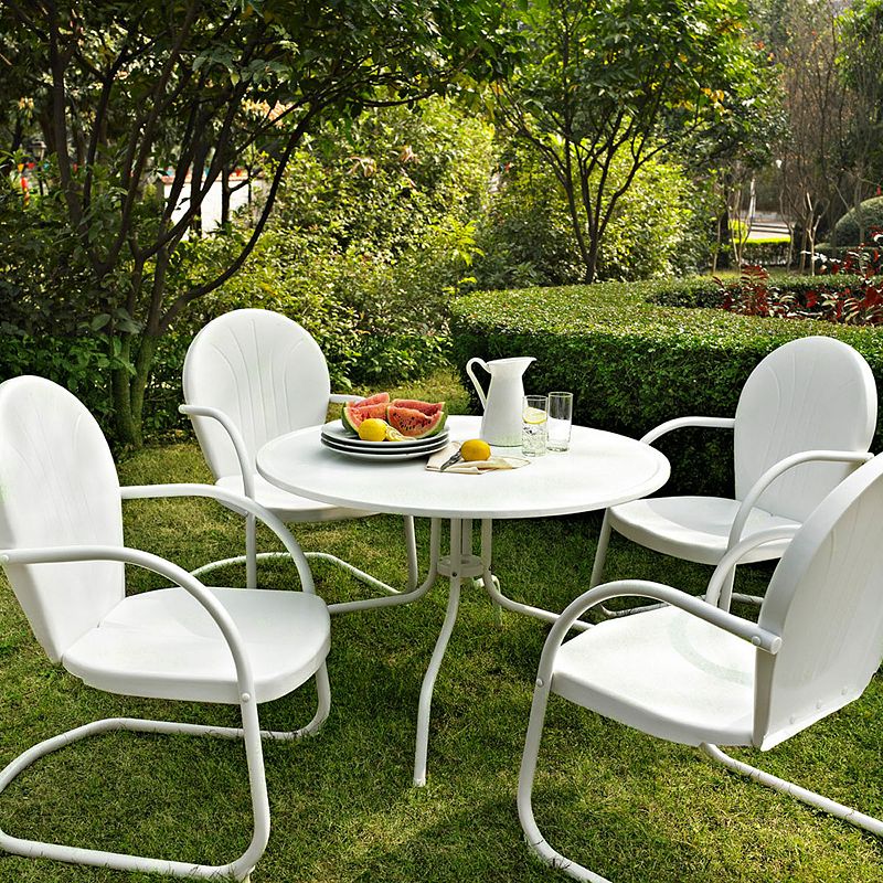 Griffith Metal Outdoor Dining 5-piece Set, White