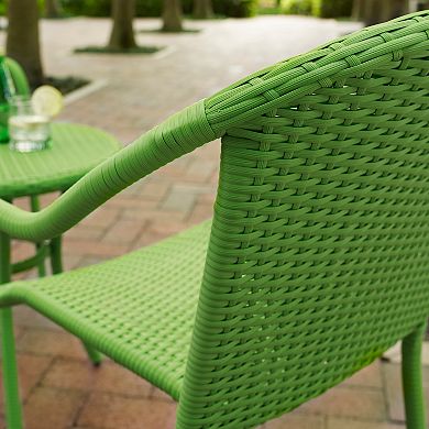 Crosley Palm Harbor Outdoor Wicker Cafe Seating 3-piece Set