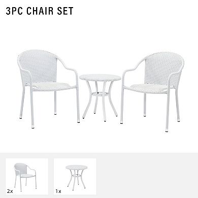 Crosley Palm Harbor Outdoor Wicker Cafe Seating 3-piece Set