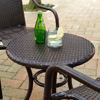 Crosley Palm Harbor Outdoor Wicker Cafe Seating 3-piece Set